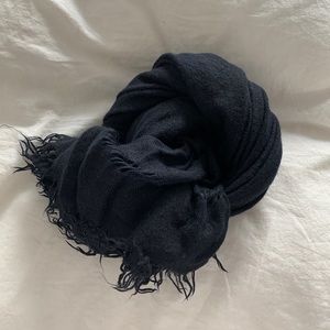All Saints Navy Mohair Scarf